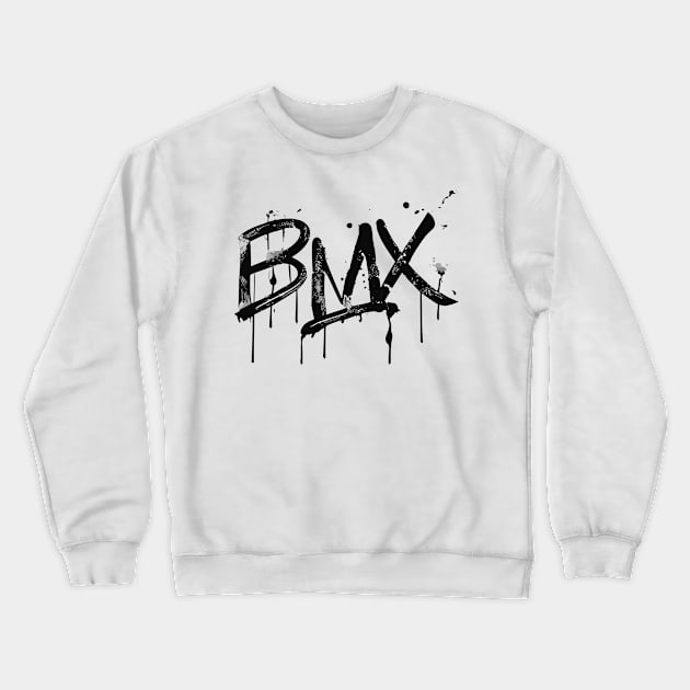 Distressed BMX Grunge for Men Women Kids and Bike Riders Crewneck Sweatshirt by Vermilion Seas
